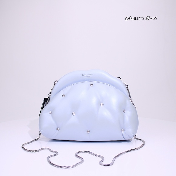 Kate Spade Shade Quilted Pearlized 3D Cloud Clutch Crossbody - Picture 1 of 10